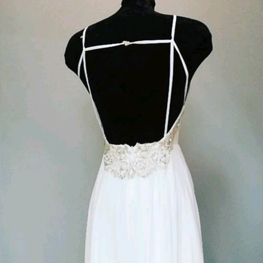 Jadore Evening white chiffon beach wedding dress